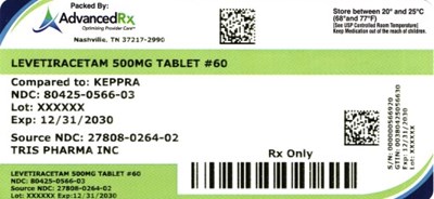 Levetiracetam 500mg # 60 (Levetiracetam 500mg  80425 0566 03)